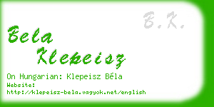 bela klepeisz business card